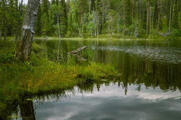 A beautiful lake landscape in Finland