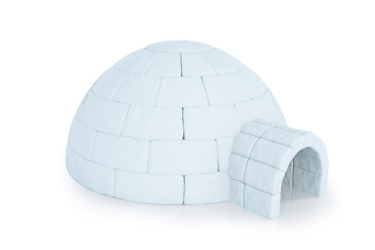 Iigloo isolated on white background. 3d rendering