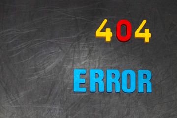 404 error message colored letters on Board