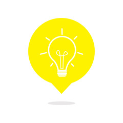 Light bulb on comic balloon icon