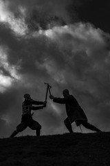 Fototapeta premium Fighting viking warriors