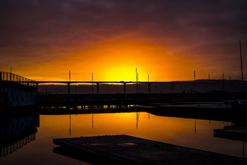 Sunset at the old harbor