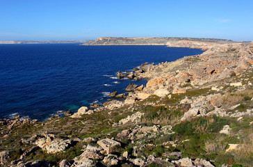 Fototapeta na wymiar Wybrzeże Morza Śródziemnego w rejonie miejscowości Mellieha na Malcie