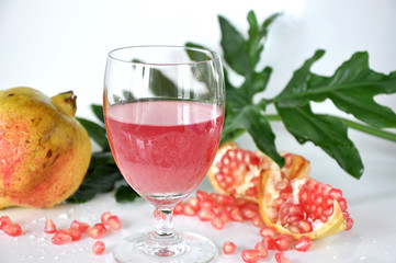 Close up Glass of Pomegranate Juice
