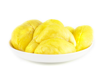 King of fruits, durian isolated on white background, durian is a smelly fruits