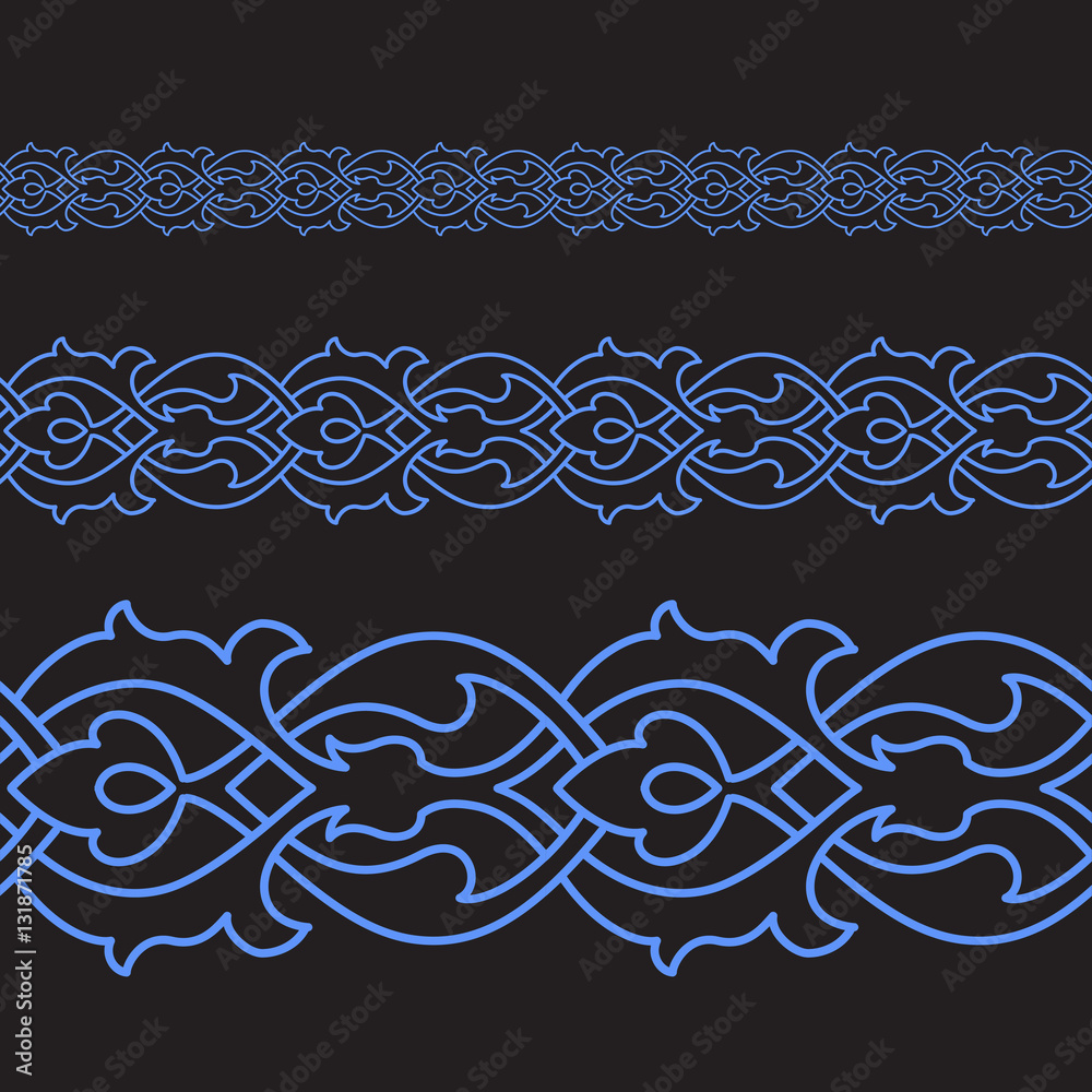 Sticker seamless floral tiling border