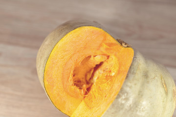 cut ripe pumpkin