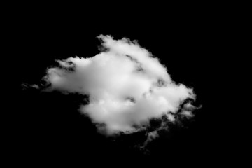 white clouds isolated on black background