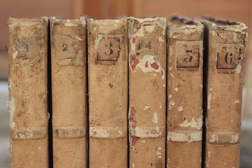 Vintage books closeup