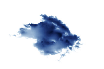 blue dark clouds or smoke isolated on black background