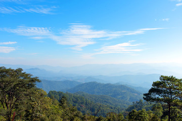 Beautiful mountains landscape and blue sky