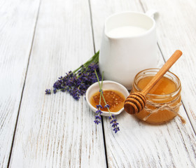 Honey and lavender flowers
