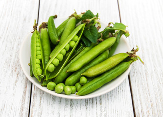 green peas on a table