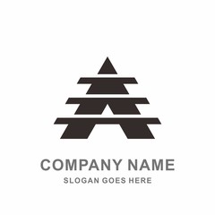 Monogram Letter A Geometric Triangle Strips Architecture Interior Construction Business Company Stock Vector Logo Design Template 