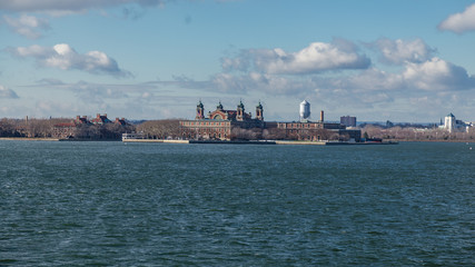 
View of the Ellis Island from the ferry to State Island