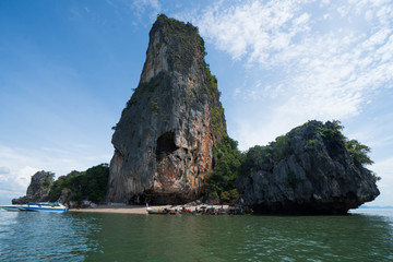 Naklejka premium Aerial view Phang Nga Bay Marine National Park protected and of international ecological significance wetlands forestation, Thailand