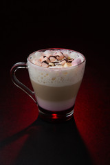 Amazing coffee cup on red background