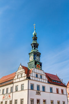 Town hall in the old town at market square in Pirna