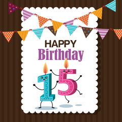 happy birthday celebration card vector illustration design