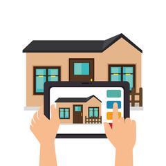 Fototapeta na wymiar smart home technology icon vector illustration design