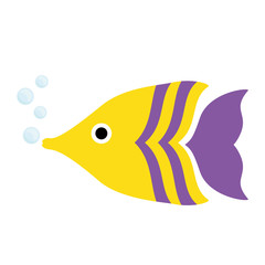 sea fish icon over white background. colorful design. vector illustration