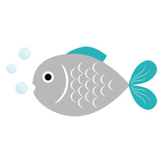 sea fish icon over white background. colorful design. vector illustration