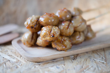 Pork ball with sweet spicy sauce