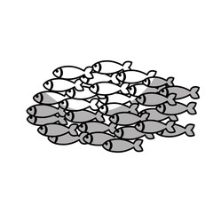 fish shoal icon over white background. vector illustration