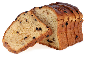 Tranches de brioche avec des pépites de chocolat