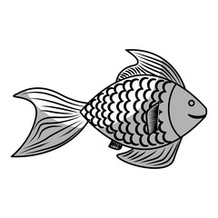 sea fish icon over white background. vector illustration