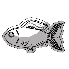 sea fish icon over white background. vector illustration