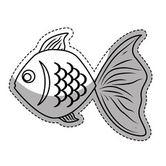 sea fish icon over white background. vector illustration