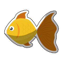 sea fish icon over white background. colorful design. vector illustration