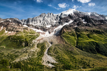 Alpen Lötschental, Berge Schweiz, Gletscher