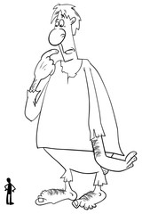 giant and man coloring page