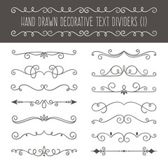Collection of cute hand drawn vintage borders. 