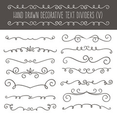 Collection of cute hand drawn vintage borders. 