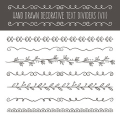 Obraz premium Collection of cute hand drawn vintage borders. 