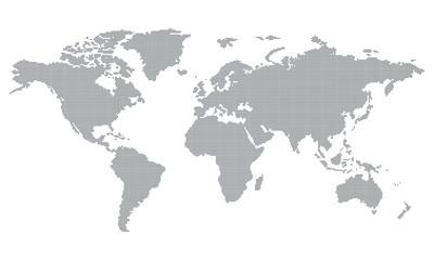 Fototapeta na wymiar Vektor - Weltkarte (Quadrat/Pixel; fein) / Vector - World map (Square, Pixel; fine)