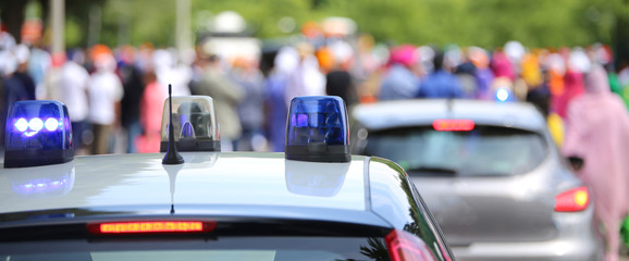 Police patrol car  and a police car undercover during the event