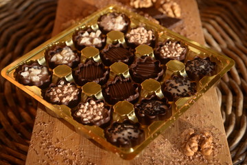 Chocolate pralines box