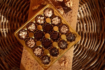 Chocolate pralines box