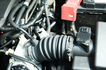 Fototapeta na wymiar Car engine, closeup