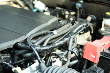 Fototapeta premium Car engine, closeup