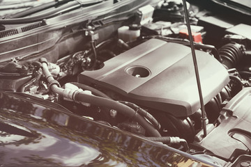 Car engine, closeup