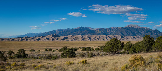 Panorama of Great Sand Dunes national Park 