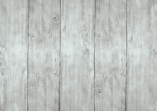 Whitewash light gray wooden planks boards texture background.