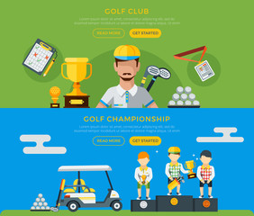 Obraz na płótnie Canvas Golf Club And Championship Banners