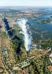 The Victoria falls is the largest curtain of water in the world (1708 m wide). The falls and the...