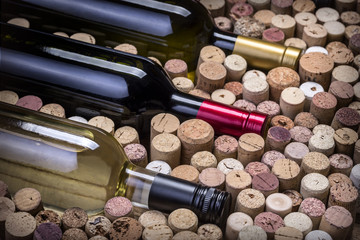 Glass bottle of wine